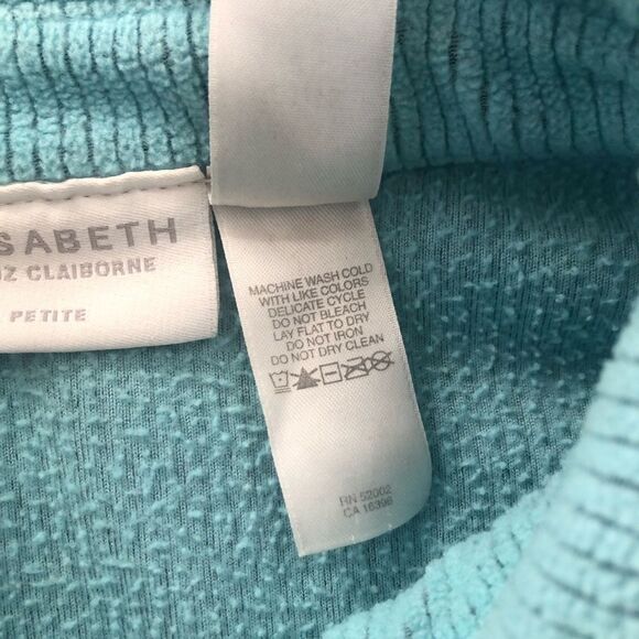 Elisabeth by Liz Claiborne Corduroy Long Sleeve Blue Shirt Petite 2 Plus Size - Picture 4 of 9